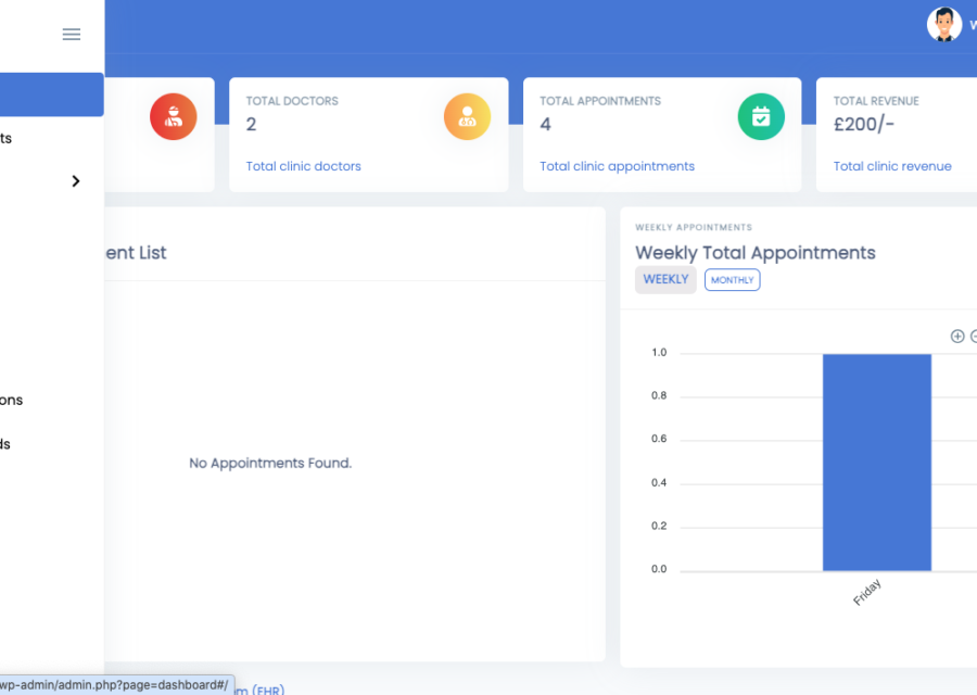 QL Clinic Management System clinic management dashboard designed by Qlegy